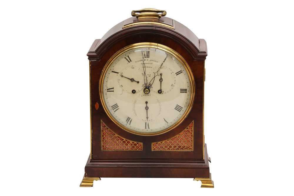 Lot 85 - A REGENCY BRACKET CLOCK BY HANDLEY AND MOORE