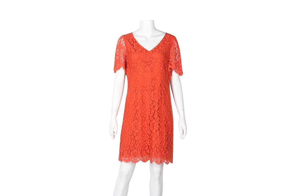 Lot 9 - Dolce & Gabbana Coral Lace Dress - Size 44