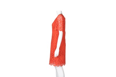 Lot 9 - Dolce & Gabbana Coral Lace Dress - Size 44