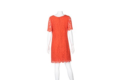 Lot 9 - Dolce & Gabbana Coral Lace Dress - Size 44