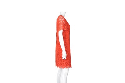 Lot 9 - Dolce & Gabbana Coral Lace Dress - Size 44