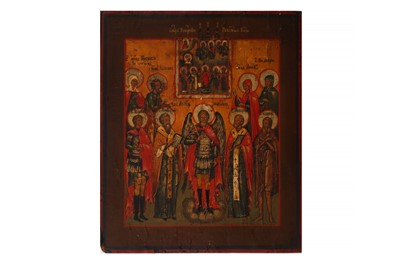 Lot 175 - A 18TH/19TH CENTURY OR LATER RUSSIAN ICON