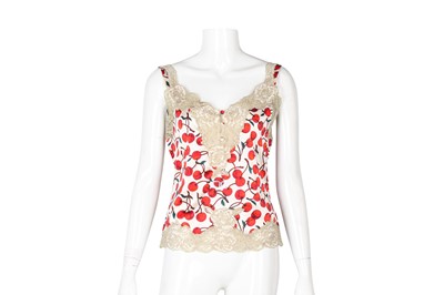 Lot 23 - Dolce & Gabbana Cherry Print Camisole Top - Size 42