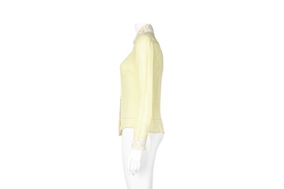 Lot 4 - Dolce & Gabbana Pale Yellow Silk Embellished Shirt - Size 40
