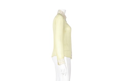 Lot 4 - Dolce & Gabbana Pale Yellow Silk Embellished Shirt - Size 40