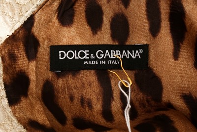 Lot 388 - Dolce & Gabbana Gold Brocade Embellished Dress - Size 42