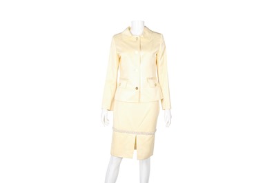 Lot 346 - Dolce & Gabbana Buttermilk Embellished Skirt Suit - Size 40