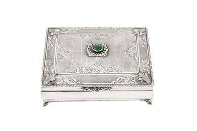 Lot 192 - An early 20th century Italian 800 standard silver cigarette box, circa 1930