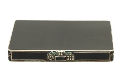Lot 45 - An early 20th century French sterling silver and lacquer cigarette case, import marks for London 1930 by Henry Charles Freeman Co