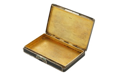 Lot 45 - An early 20th century French sterling silver and lacquer cigarette case, import marks for London 1930 by Henry Charles Freeman Co