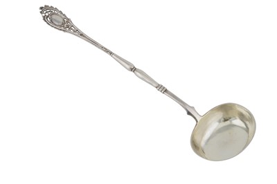 Lot 121 - A Nicholas I early 19th century Russian 84 zolotnik silver punch ladle bowl, Moscow 1836 by MФ