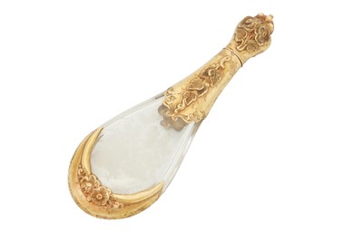 Lot 40 - A mid-19th century Willem III Dutch 14 carat gold mounted glass scent bottle, The Netherlands circa 1860
