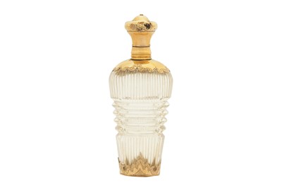 Lot 38 - A mid-19th century Willem III Dutch 14 carat gold mounted glass scent bottle, The Netherlands circa 1860
