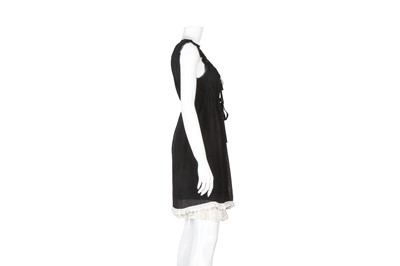 Lot 466 - Prada Black Silk Crinkle Babydoll Dress - Size 42
