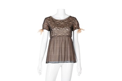 Lot 568 - Chanel Black Lace Chain Babydoll Top - Size 40