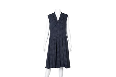 Lot 189 - Christian Dior Navy Silk Sleeveless Dress - Size 38