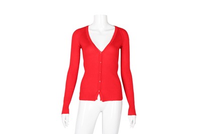 Lot 20 - Christian Dior Red Cashmere Cardigan - Size 36