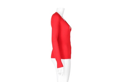 Lot 20 - Christian Dior Red Cashmere Cardigan - Size 36