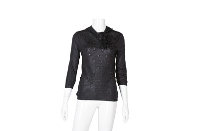 Lot 535 - Christian Dior Black Cashmere Embellished Sweater - Size 38