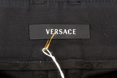 Lot 405 - Versace Black Cotton Bootcut Trouser - Size 42