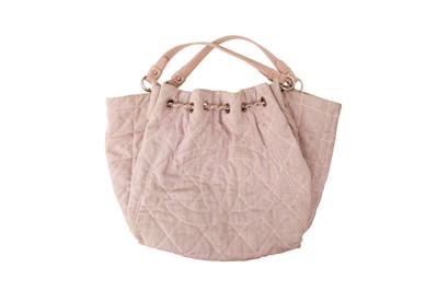 Lot 72 - Chanel Pink Denim Quilted XL Chain Tote