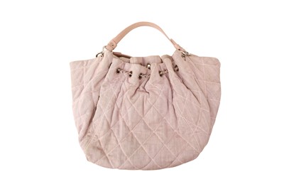 Lot 72 - Chanel Pink Denim Quilted XL Chain Tote