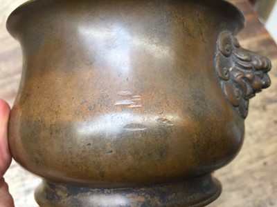 Lot 157 - A CHINESE BRONZE BOMBE CENSER