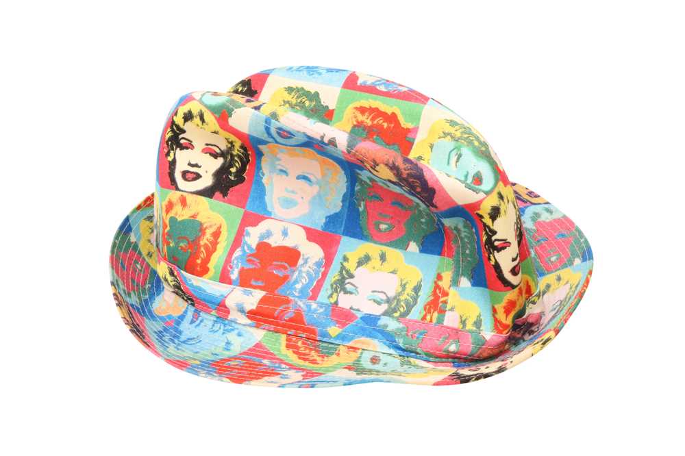 Lot 2 - Philip Treacy X Andy Warhol Blue Trilby Hat - Size M