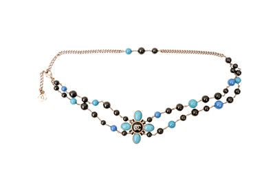 Lot 152 - Chanel Blue Bead CC Chain Belt