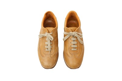 Lot 324 - Hermes Tan Goal Sneaker - Size 38