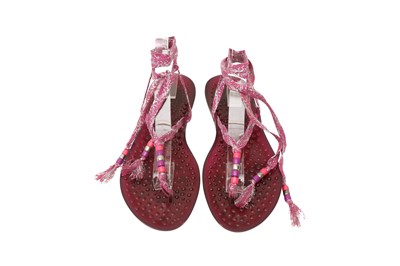 Lot 51 - Jimmy Choo Pink Jelly Wrap Sandal - Size 41