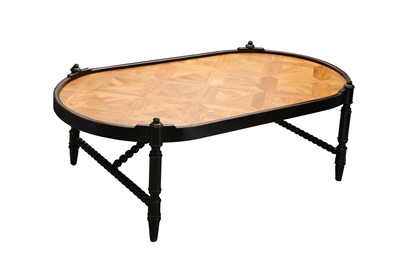 Lot 297 - A VICTORIAN-STYLE EBONISED COFFEE TABLE