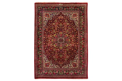 Lot 93 - AN EXTREMELY FINE SIGNED SILK QUM RUG, CENTRAL PERSIA