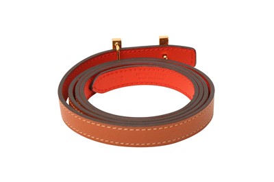 Lot 17 - Hermes Orange Swift Focus Belt - Size 85