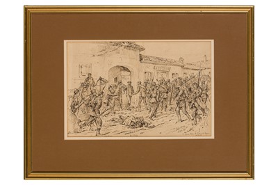 Lot 244 - Schönberg (Johann Nepomuk) Scene before the chemist’s shop at Pirot, 1885 Serbo-Bulgarian War