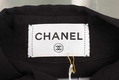 Lot 571 - Chanel Black Silk Zip Front Sleeveless Dress