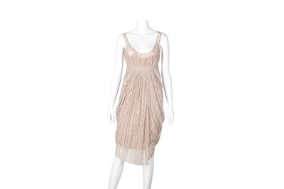 Lot 285 - John Galliano Nude Lace Grecian Dress - Size UK 8