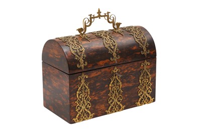 Lot 317 - A 19TH CENTURY MACASCAR VENEERED TEA CADDY