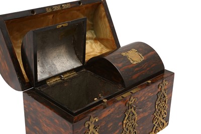 Lot 317 - A 19TH CENTURY MACASCAR VENEERED TEA CADDY
