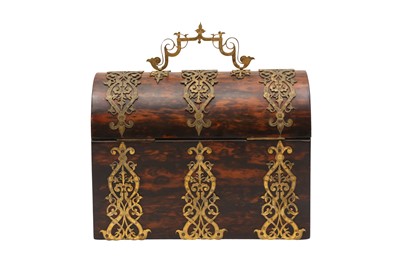Lot 317 - A 19TH CENTURY MACASCAR VENEERED TEA CADDY