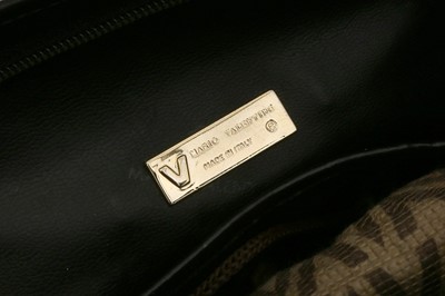 Lot 84 - A VALENTINO BLACK LEATHER CLUTCH