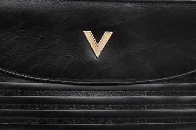 Lot 84 - A VALENTINO BLACK LEATHER CLUTCH