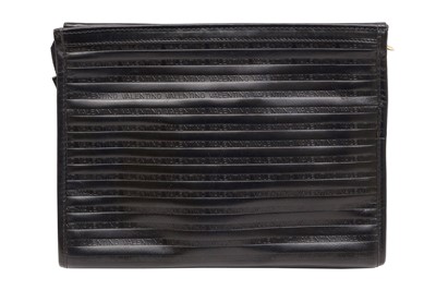 Lot 84 - A VALENTINO BLACK LEATHER CLUTCH