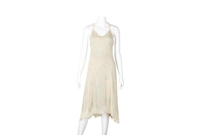 Lot 347 - Chloe Cream Silk Embellished Slip Dress - Size 38