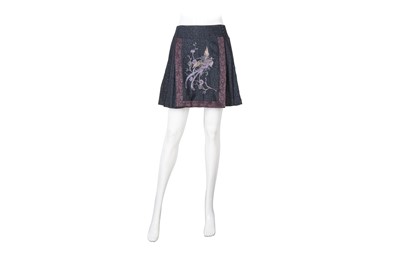 Lot 572 - Christian Dior Black Embroidered Wrap Skirt - Size 40