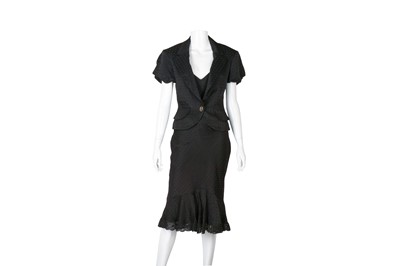 Lot 577 - Christian Dior Black Cannage Dress and Jacket - Size 38