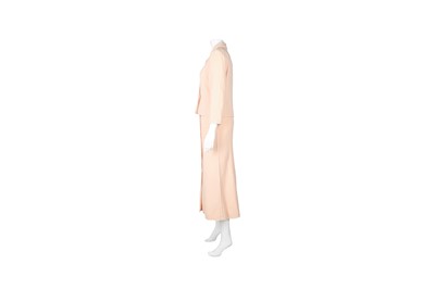 Lot 15 - Chanel Peach Wool Boucle Midi Skirt Suit - Size 38