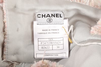 Lot 103 - Chanel Pink Tweed Tuille Dress and Jacket - Size 38