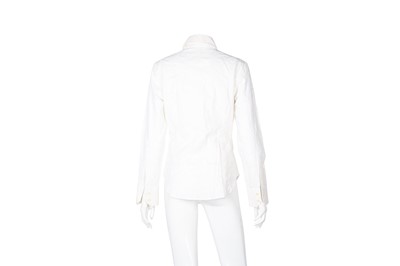 Lot 492 - Etro White Poplin Embroidered Shirt - Size 42