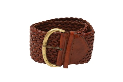 Lot 94 - Mulberry Brown Braided Wide Belt - Size 70